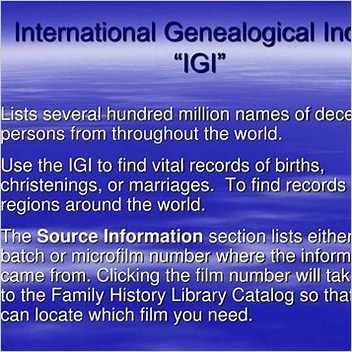 international genealogical index scientific databases