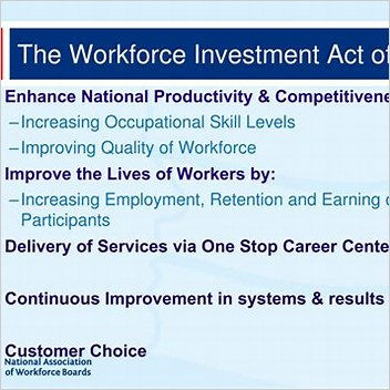 Workforce Investment Act Of 1998 Mission And Goals